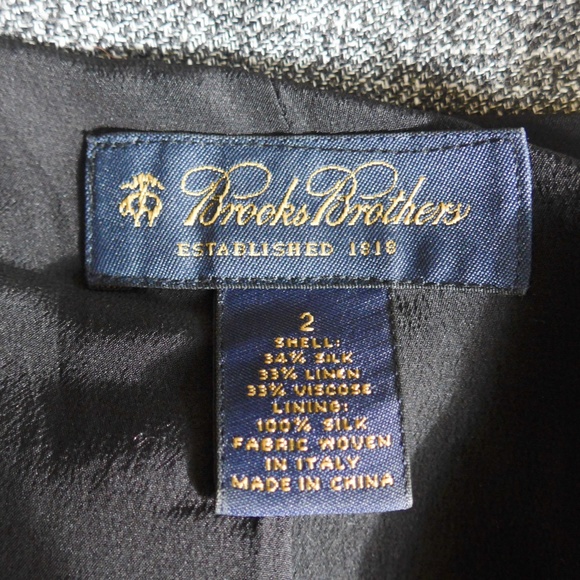 Brooks Brothers Women 2 Silk Linen Grey Lady Coat - Picture 12 of 13